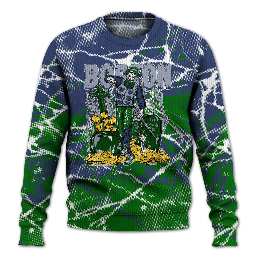 Knitted Sweater To Match Midnight Navy 13s - Goldrush Skeleton Profound