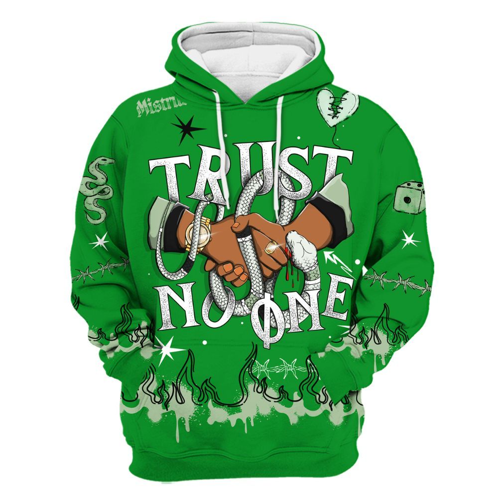 Hoodie To Match Green Spark CJ1 T-Rex - Trust No One Snake-Bite Doodle Crayon All Over Print