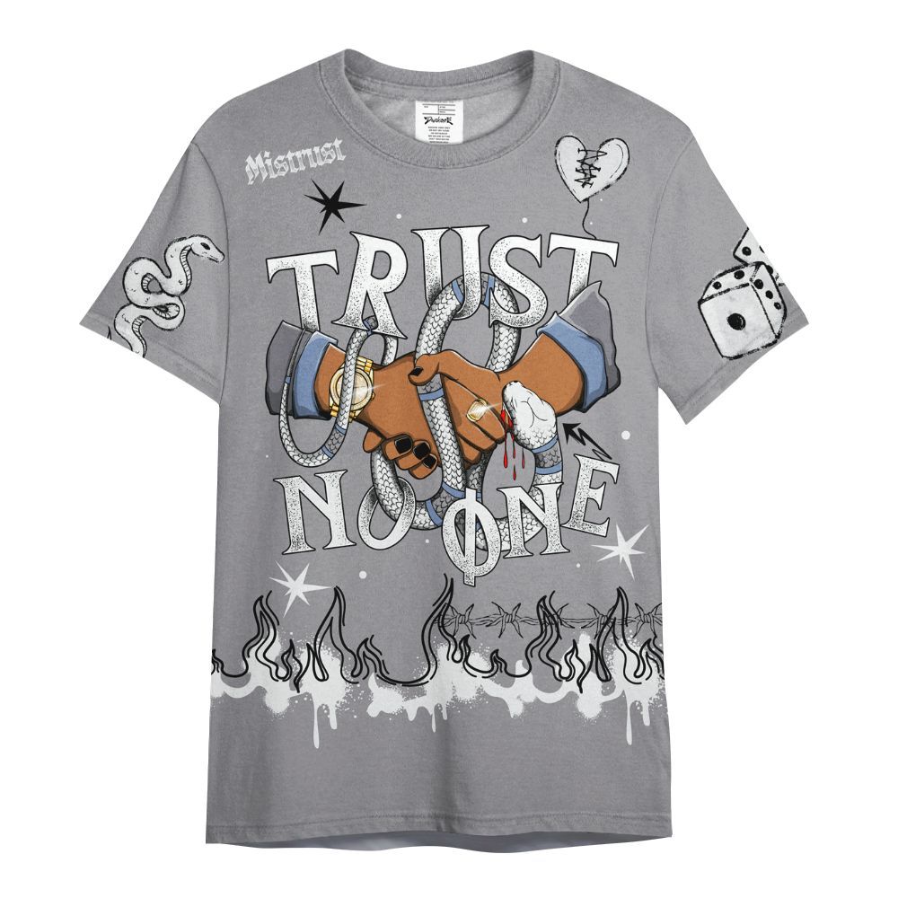 Shirt To Match Low Cement Grey 11s - Trust No One Snake-Bite Doodle Crayon All Over Print