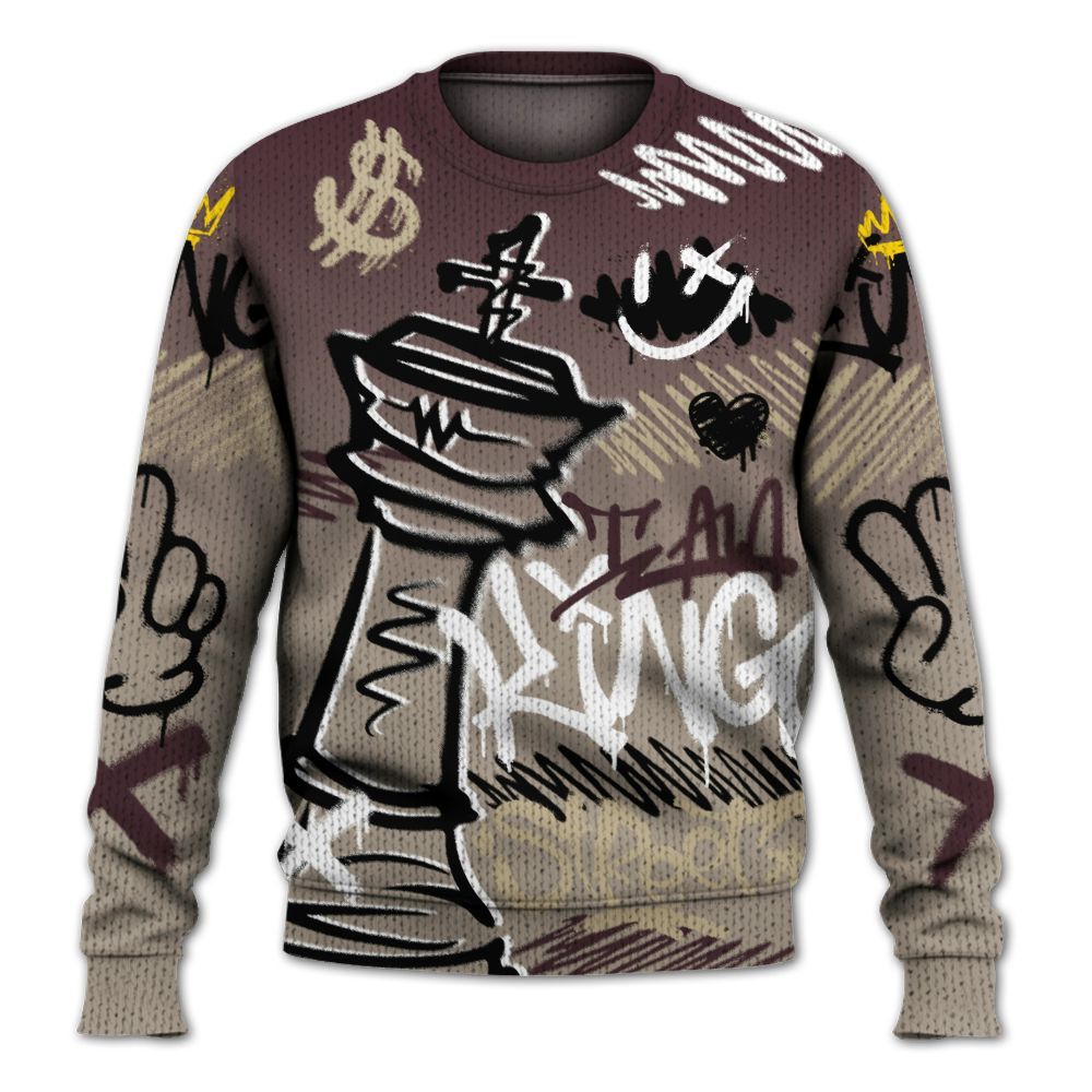 Knitted Sweater To Match AMM Retro Phantom 4s - Street King Chess Streetwear