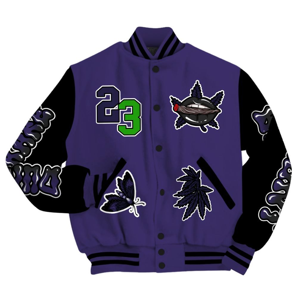 Varsity Jacket To Match Retro Court Purple 13s - Bluntz Unique All Over Print