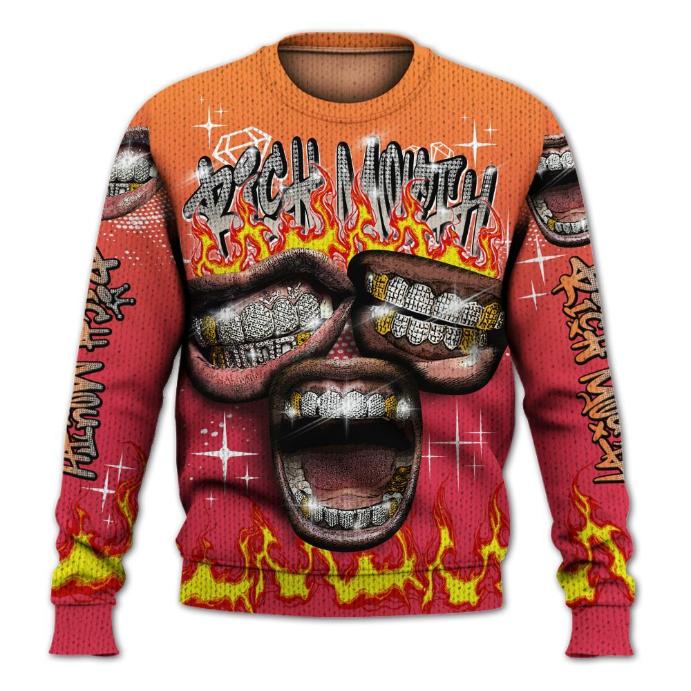 Knitted Sweater To Match Air Max Portal Bright Ceramic - Rich Mouth Fire Rap Retro 90s