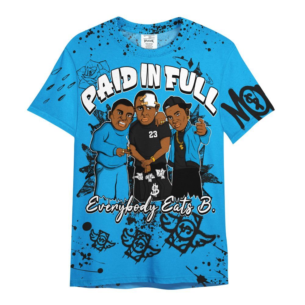 Shirt To Match Black University Blue 2022 13s - Everybody Paid In Full Crayon All Over Print