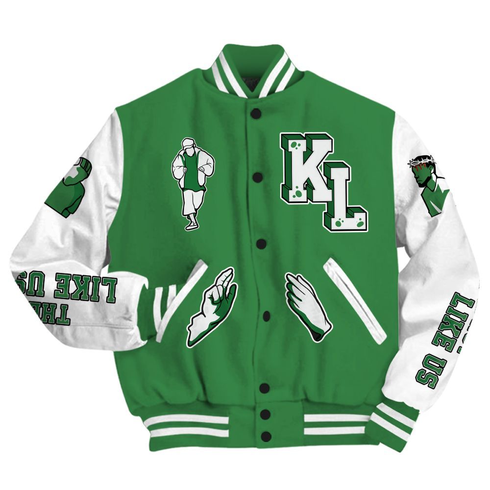 Varsity Jacket To Match Lucky Green 1s - Dislike Us Graphic All Over Print