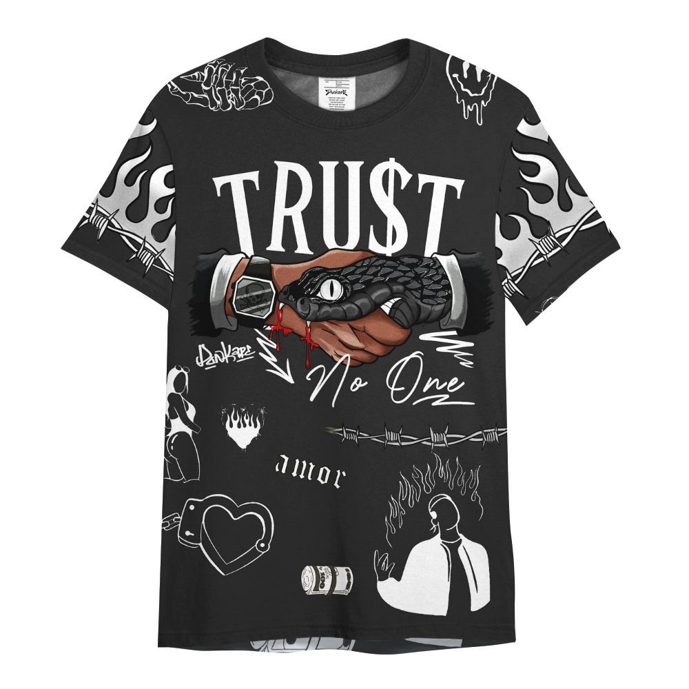 Shirt To Match Black Cat NET 4s - Snake Trust No One All Over Print