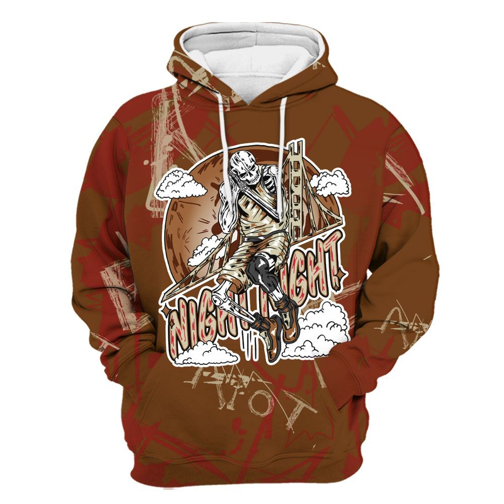 Hoodie To Match Archaeo Brown 5s - Seeya Skeleton Messyz All Over Print