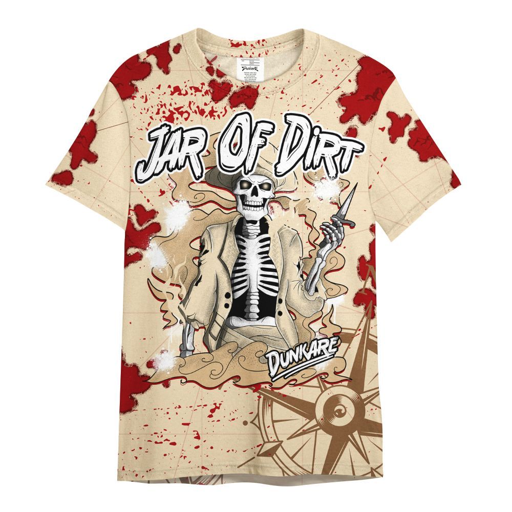 Shirt To Match Dunk Low Strawberry Waffle - Skeleton Jar Of Dirt Retro All Over Print