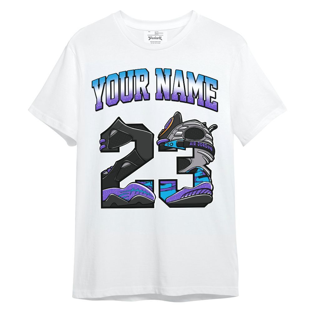 Shirt To Match Retro Aqua 8s - Custom Name Sneaker Style 8s Graphic