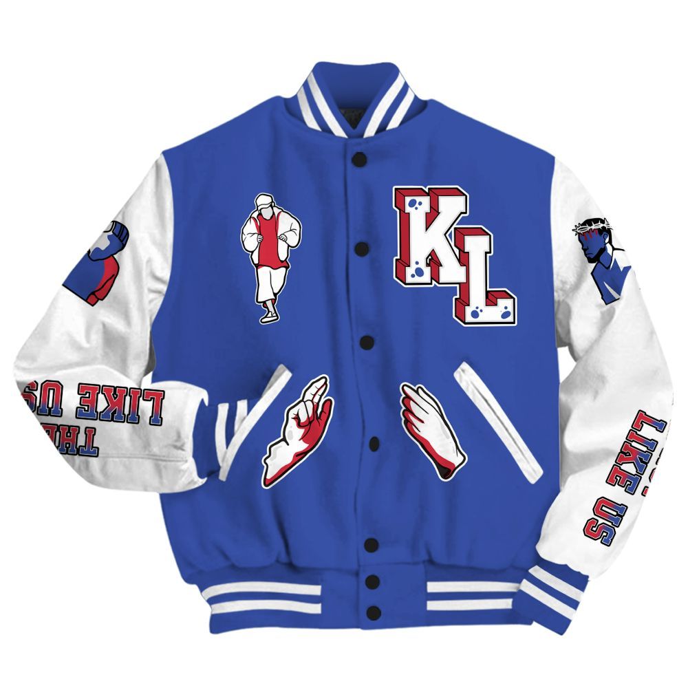 Varsity Jacket To Match Air Griffey Max USA Red White Blue 1s - Dislike Us Graphic All Over Print