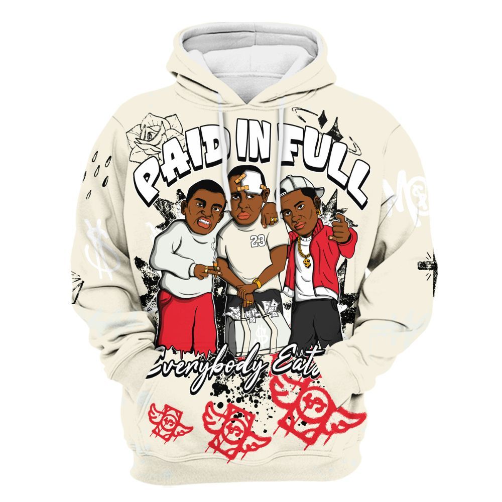 Hoodie To Match Low OG Sail 1s - Everybody Paid In Full Crayon All Over Print