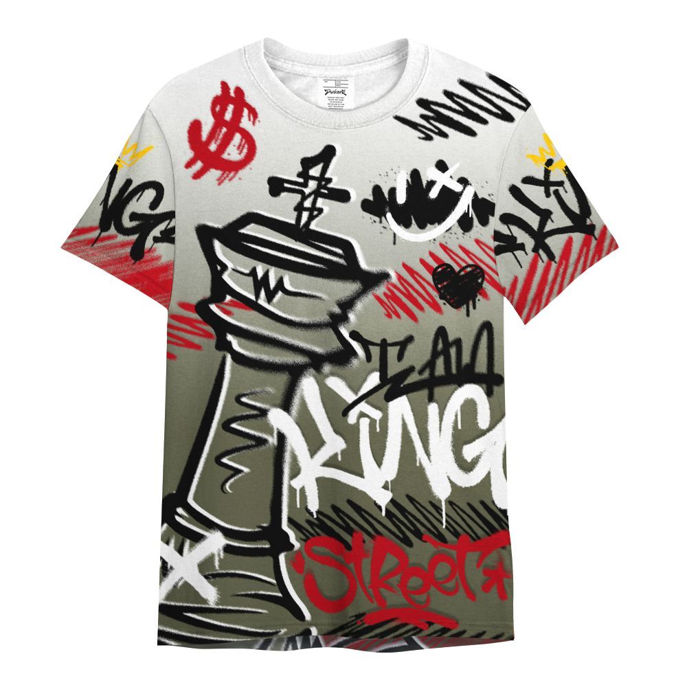 Shirt To Match Low OG Medium Olive 1s - Street King Chess Streetwear All Over Print