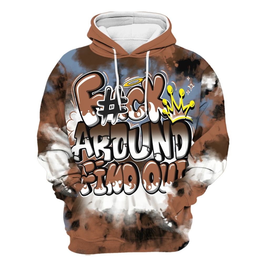 Hoodie To Match Air Foamposite Metallic Copper - Tie Dye FK Around Find Out All Over Print