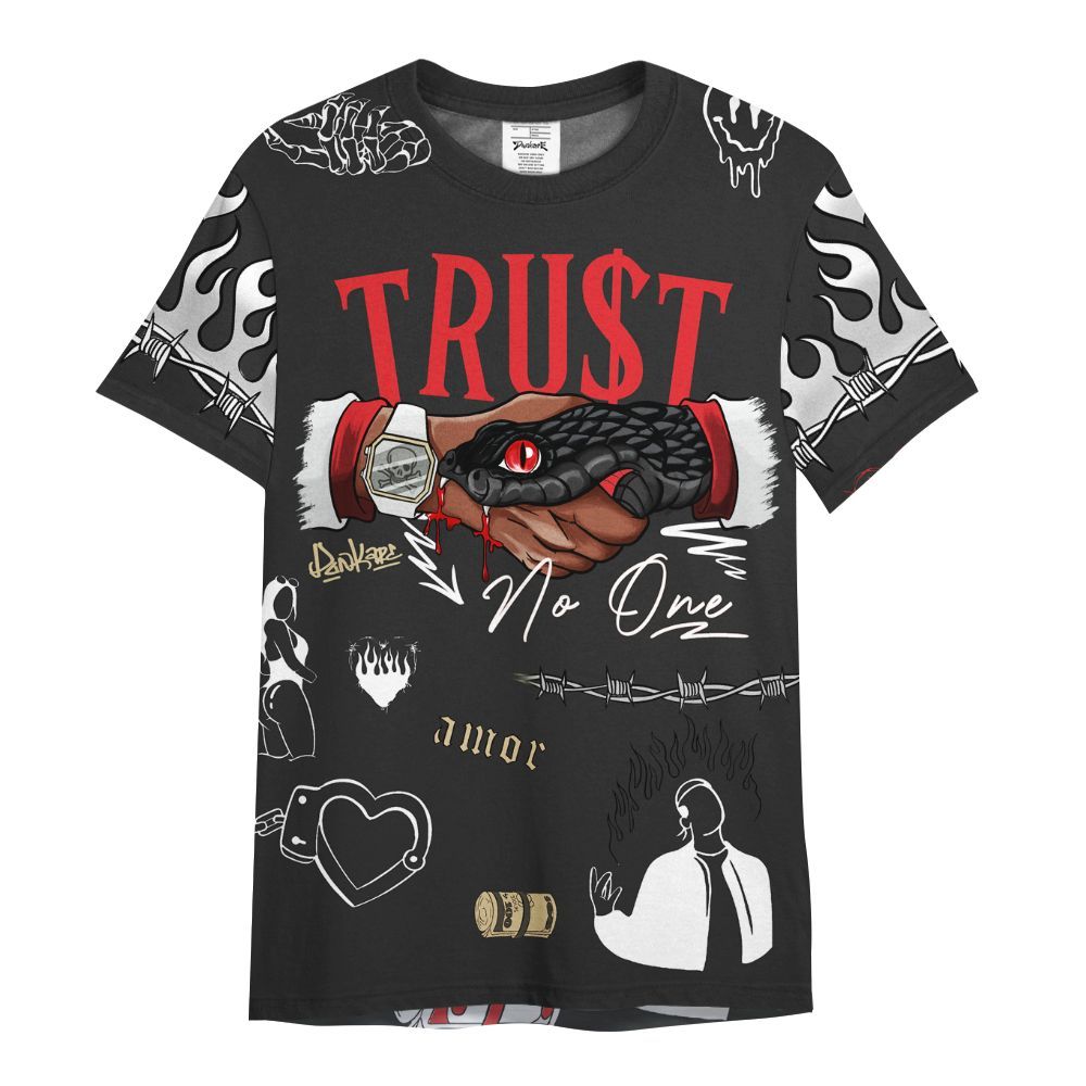 Shirt To Match Prime 93 Fire Red - Snake Trust No One All Over Print