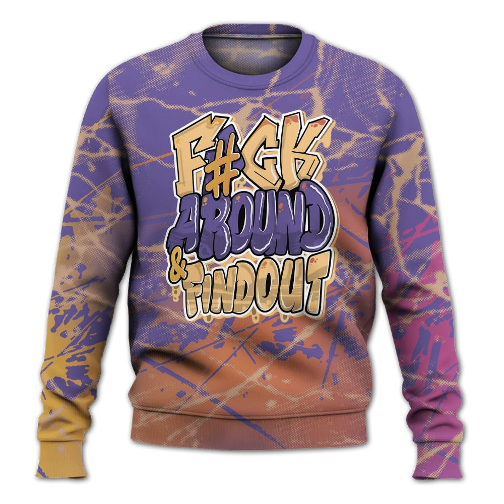 Sweatshirt To Match Book Sunset 1s - F Around Find Out Graphic Profound All Over Print