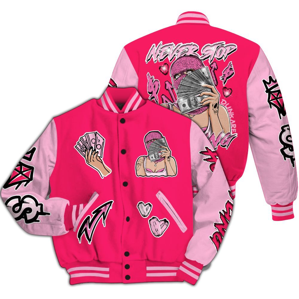 Varsity Jacket To Match Air VaporMax Plus Triple Pink - Hustling Unique All Over Print