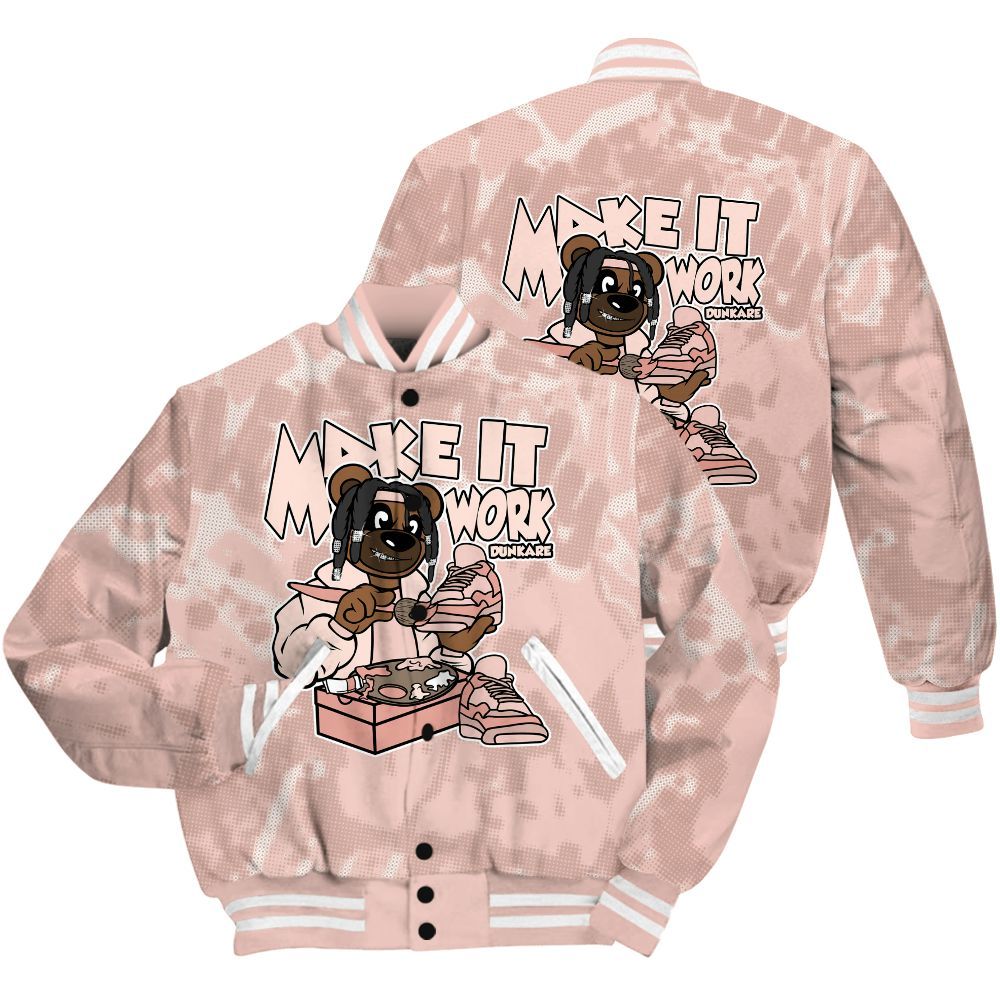 Varsity Jacket To Match Low Legend Pink 11s Shirt - Pull It Off Bear Street All Over Print