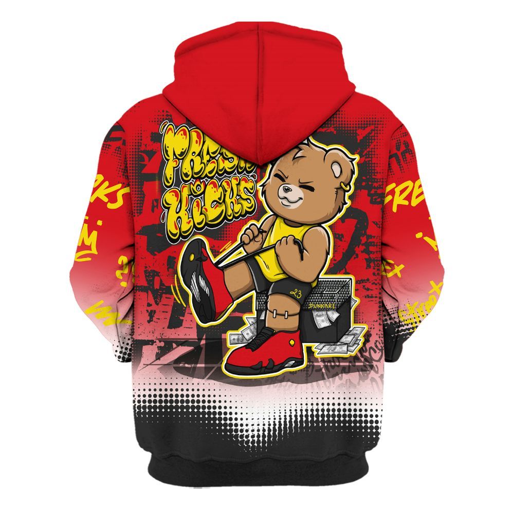 Hoodie To Match Ferrari 14s - Fresh Kicks Bear Grunge All Over Print