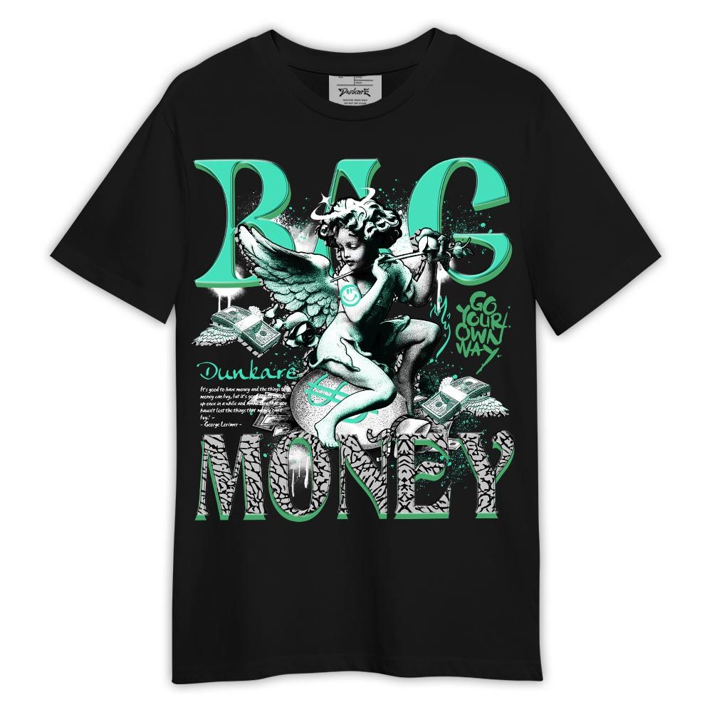 Shirt To Match Black Green Glow 3s - Bag Money Retro Shirt Green Glow 3s Outfit