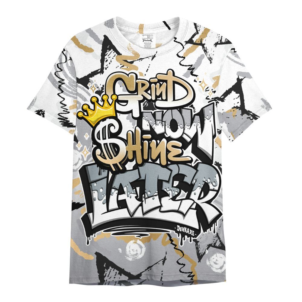 Shirt To Match Retro High OG Cool Grey 1s - Grind Shine Later Drip All Over Print