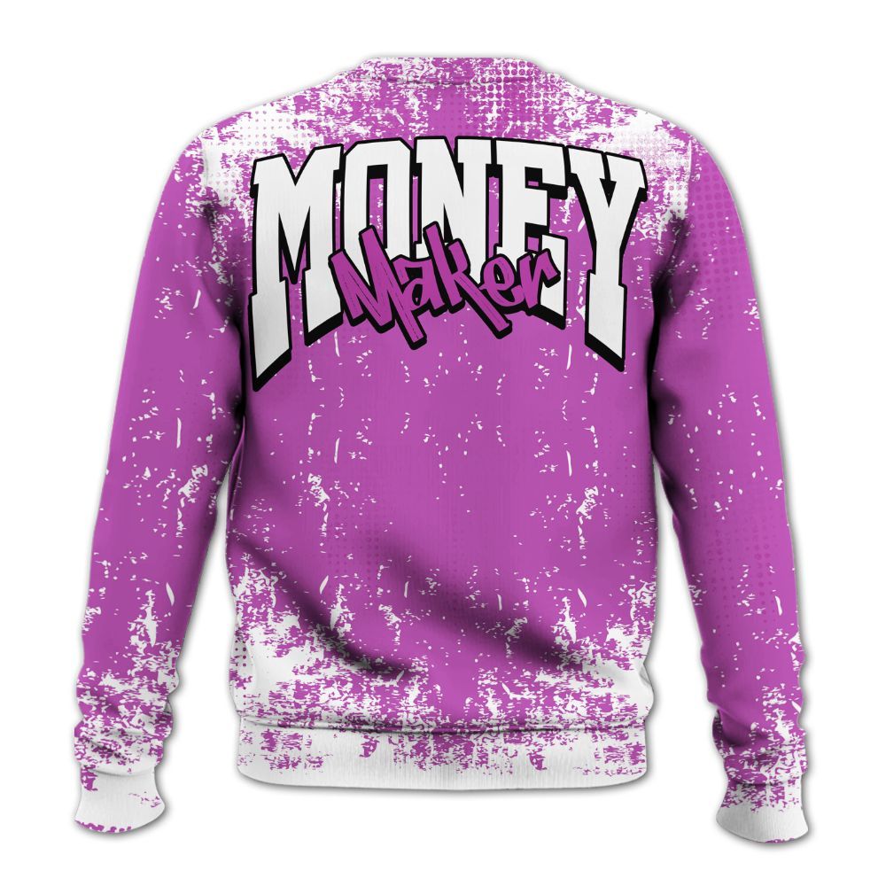 Sweatshirt To Match Hyper Violet 4s - Move In Silence Money Street Retro All Over Print