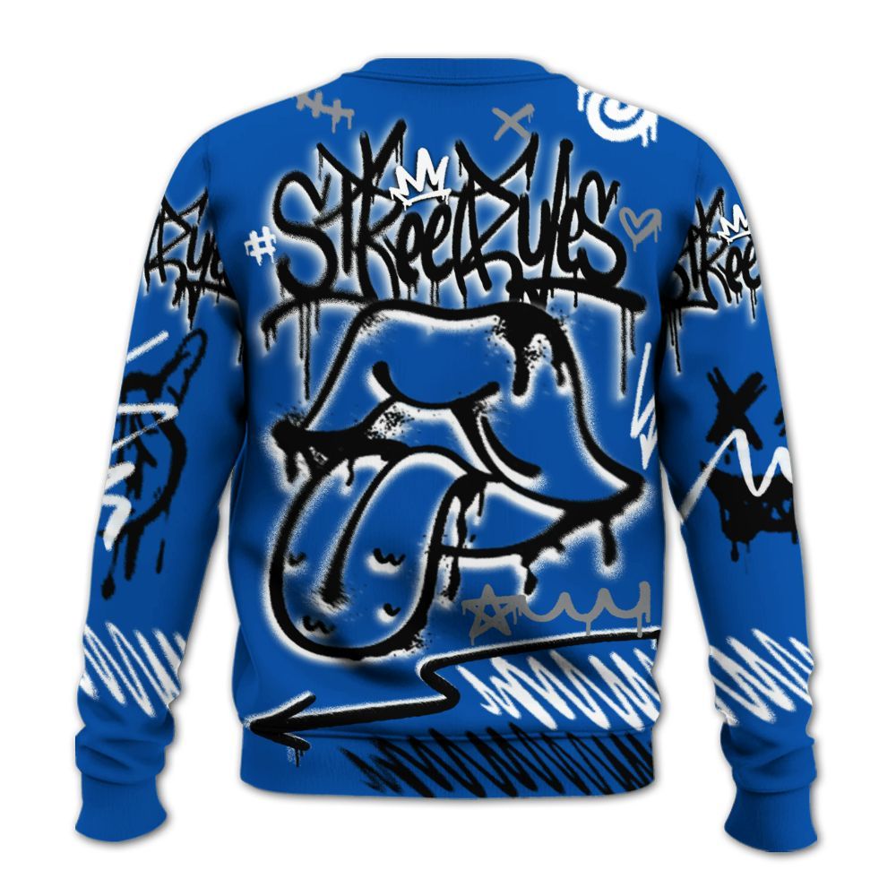 Sweatshirt To Match Racer Blue 5s - Break Rules Streetwear All Over Print