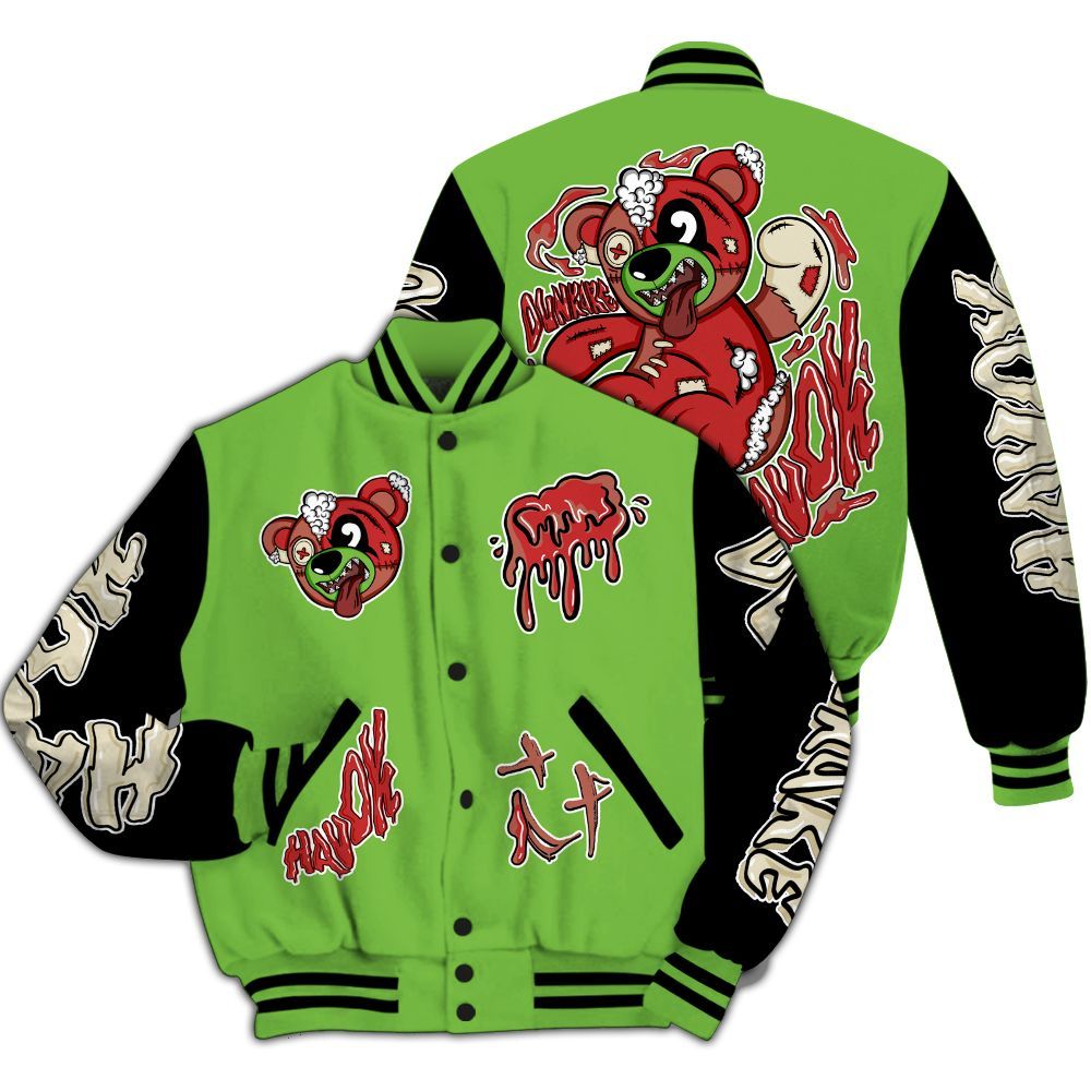Varsity Jacket To Match Air Max Waffle SP Action Green - Havok Bear All Over Print