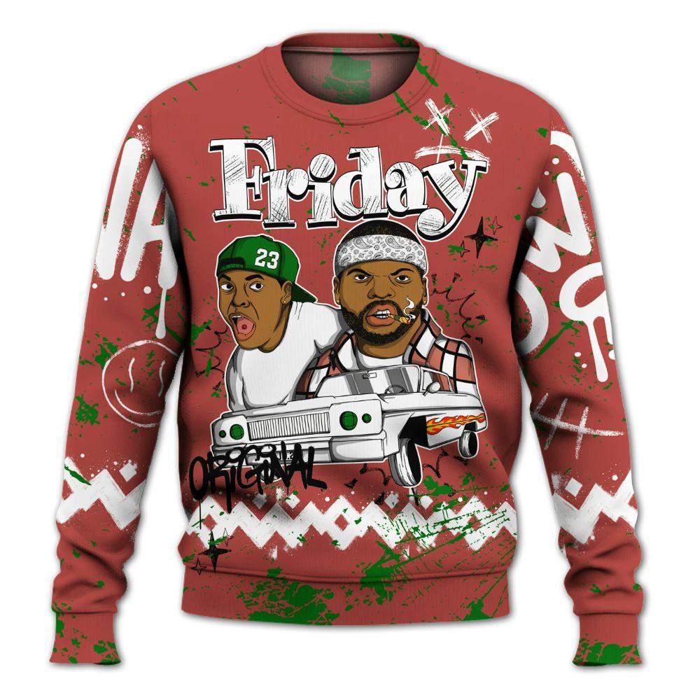 Sweatshirt To Match Dune Red 13s - Friday Sneaker Crayon All Over Print