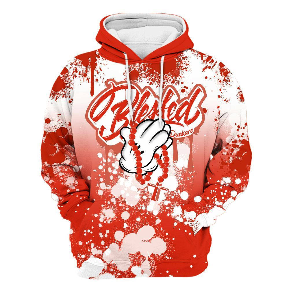 Hoodie To Match Retro Cherry 11s - God Blessed Ink Drip All Over Print