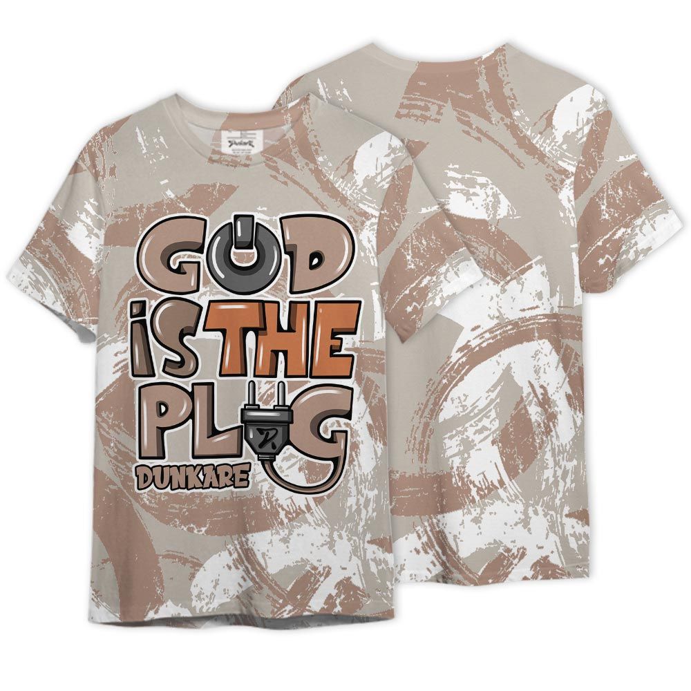 Shirt To Match OG Latte 1s - God Is The Power Cord Circle Paint Splash Graphic Shirt Unisex