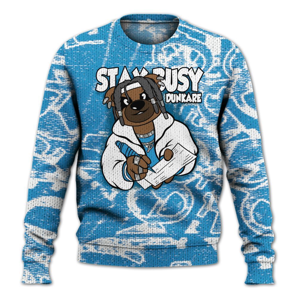 Knitted Sweater To Match Powder Blue 9s - Maintain Activity Bear Avant-Garde