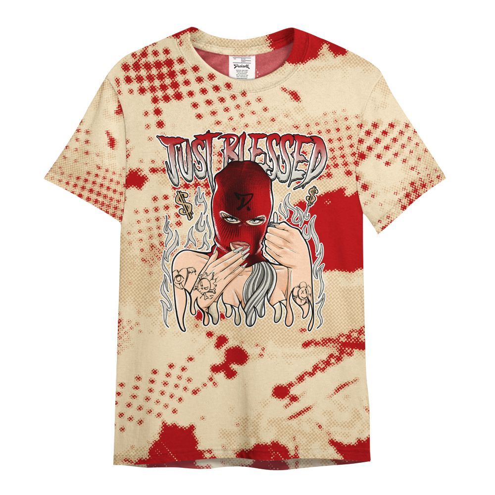 Shirt To Match Dunk Low Strawberry Waffle - Blessed!! Smoke Dot All Over Print
