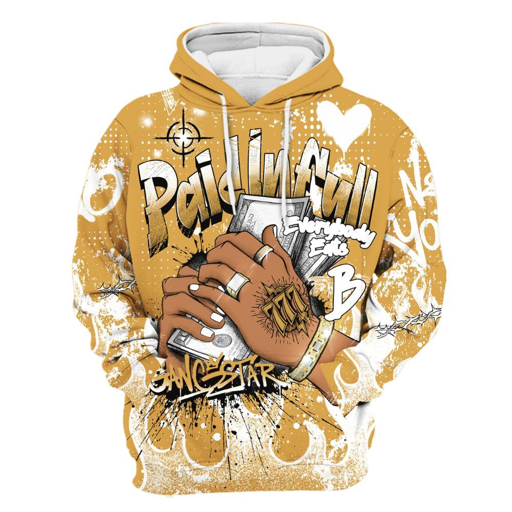 Hoodie To Match Low OG Rookie Of The Year 1s - Lucky Money Paid In Full Graffiti All Over Print