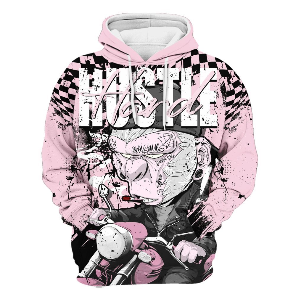 Hoodie To Match Orchid 4s - Hustle Hard Monkey All Over Print