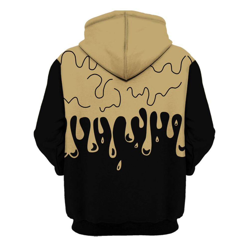 Hoodie To Match High OG Black Metallic Gold 1s - Snake Trust No One Drip All Over Print