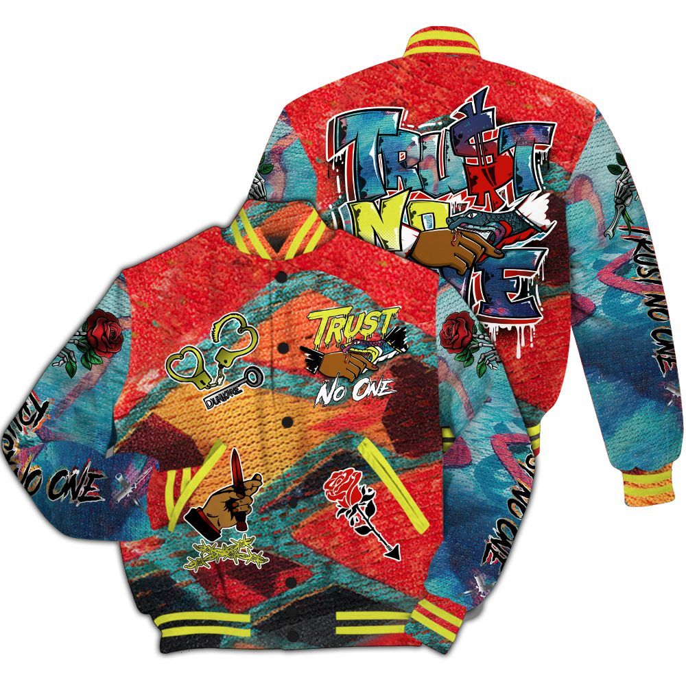 Varsity Jacket To Match Kobe 8 What The - Trust No One Dripping All Over Print
