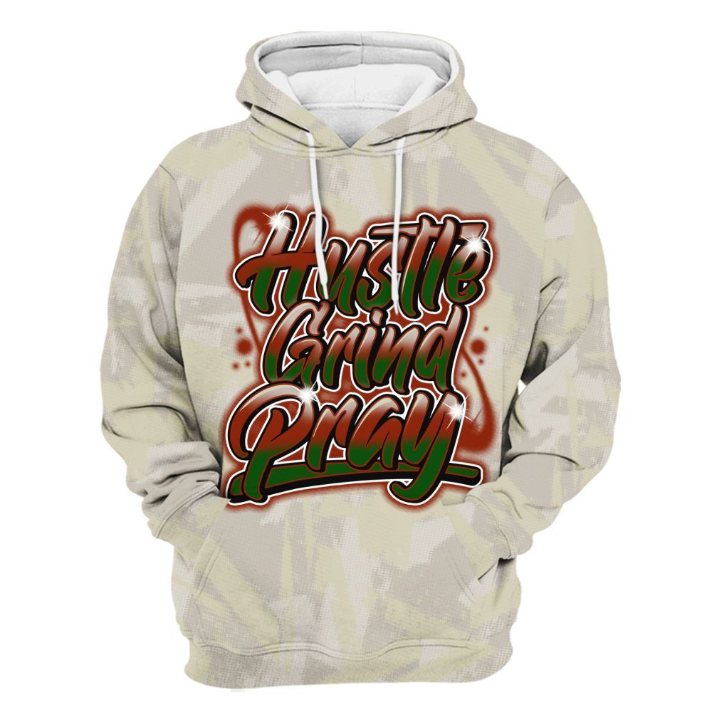 Hoodie To Match El Grito 5s - Hustles And Prayer Graphic Halftone All Over Print
