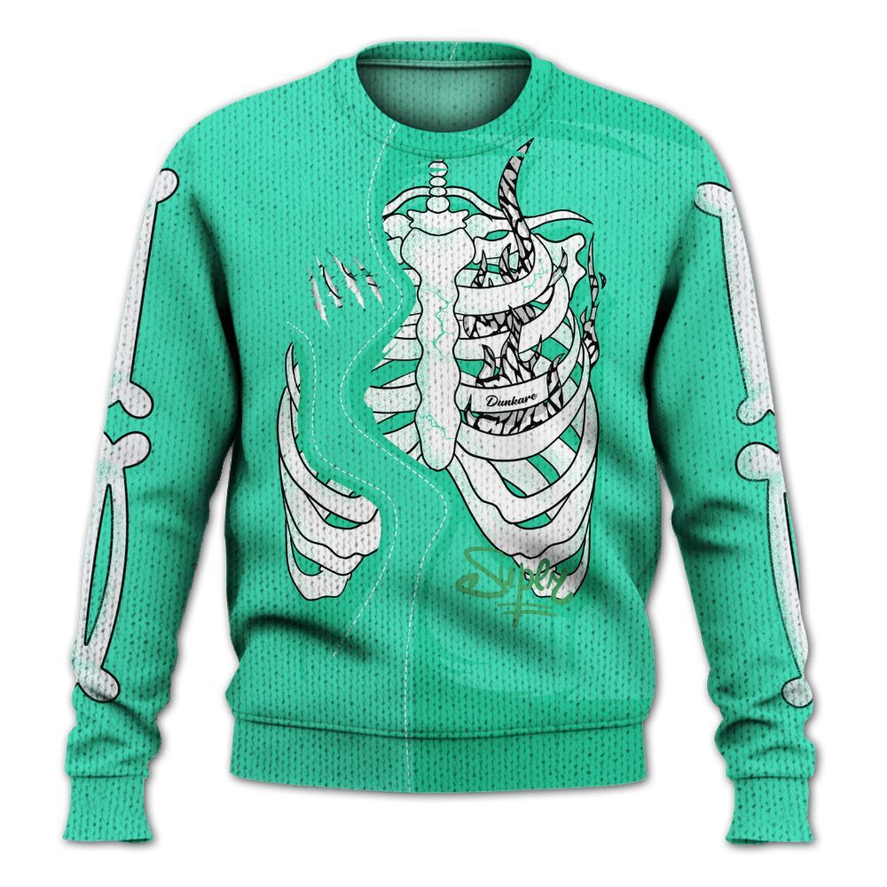 Knitted Sweater To Match Black Green Glow 3s - It's The Kick For Me Green Glow 3s Outfit