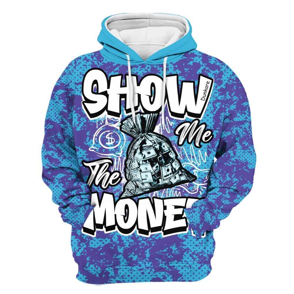 Hoodie To Match Retro Aqua 6s - Show Me The Money Retro All Over Print