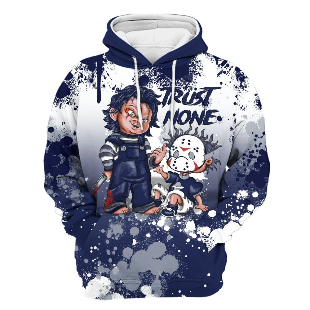 Hoodie To Match Midnight Navy 11s - Trust No One Scary All Over Print