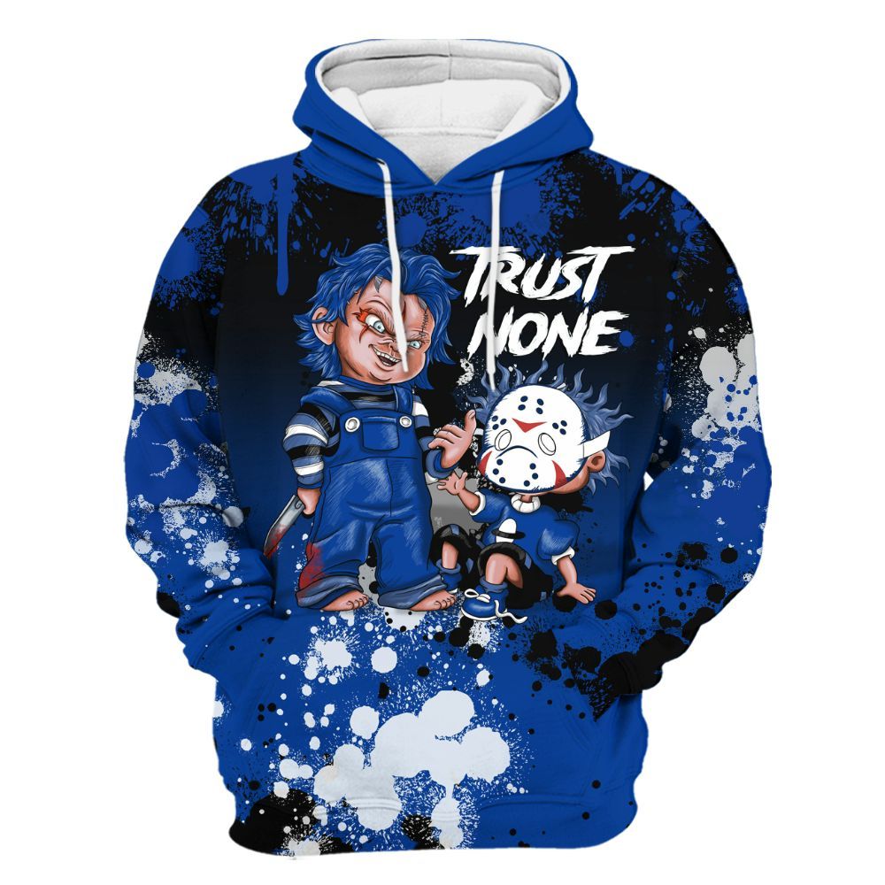 Hoodie To Match Hyper Royal 12s - Trust No One Scary All Over Print