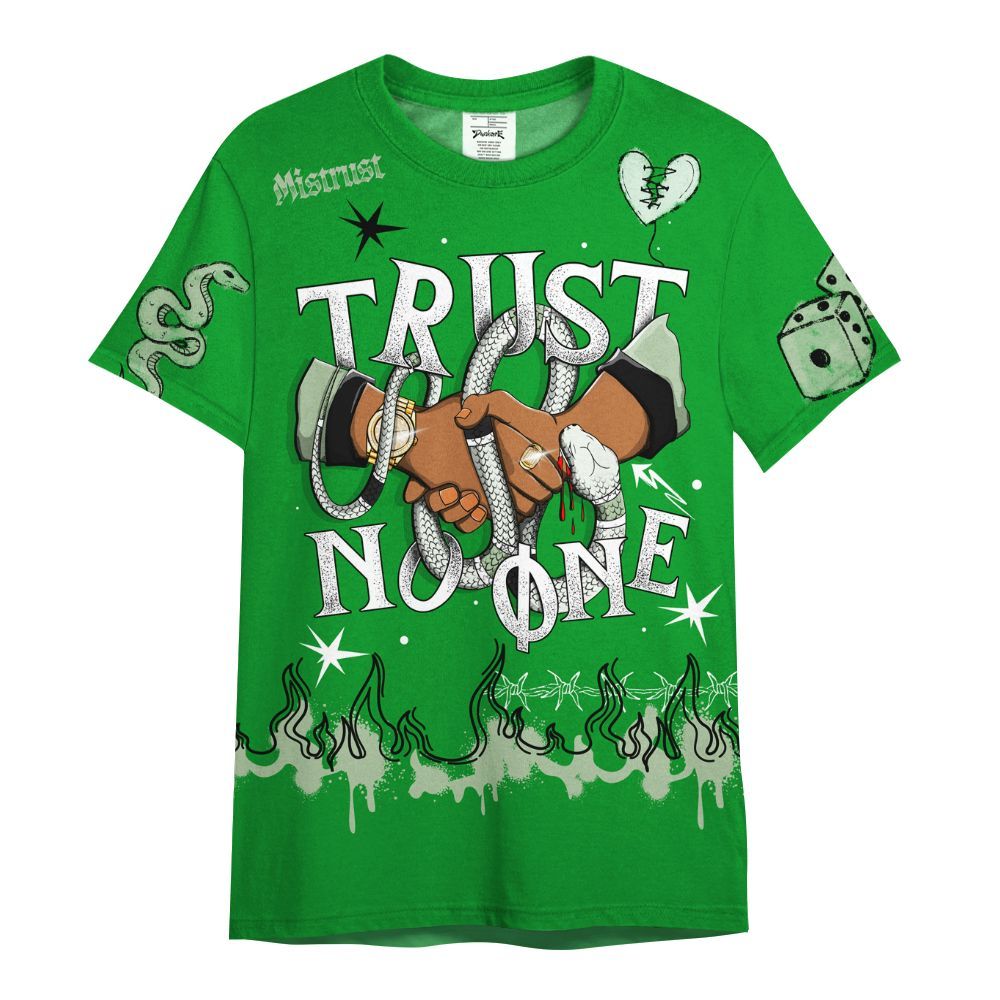 Shirt To Match Green Spark CJ1 T-Rex - Trust No One Snake-Bite Doodle Crayon All Over Print