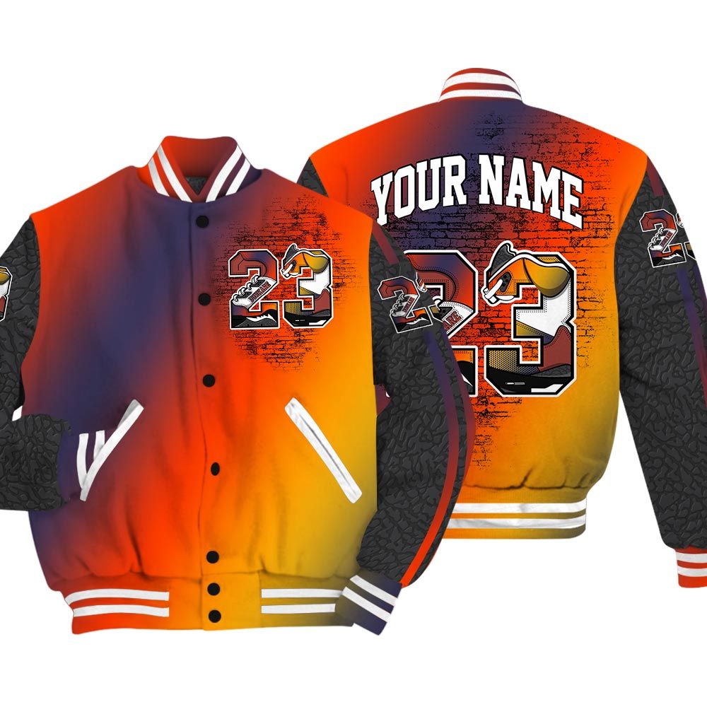 Varsity Jacket To Match J Balvin Rio 3s - Custom Name Number 23 5s Varsity Jacket Outfit 1305 HDT