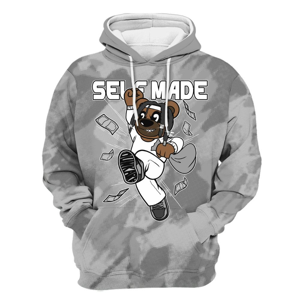 Hoodie To Match Black Wolf Grey 12s - Autonomous Bear Abstract Halftone All Over Print