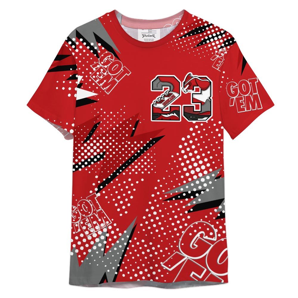 Dunkare Shirt Custom Name Number 23 5s Got'em, Bred Reimagined 4s T-Shirt, To Match Sneaker Bred Reimagined 4s Graphic Tee 1504 HDT