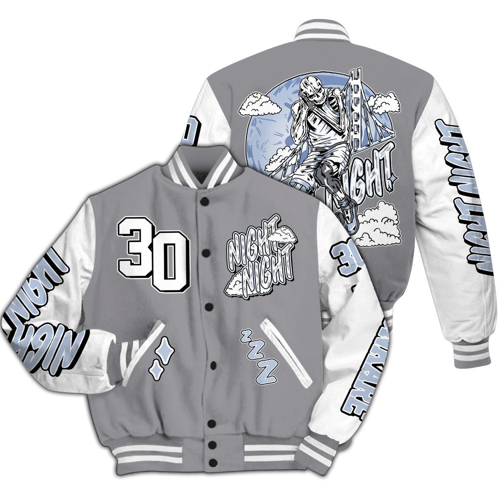 Varsity Jacket To Match Low Cement Grey 11s - Seeya Skeleton All Over Print