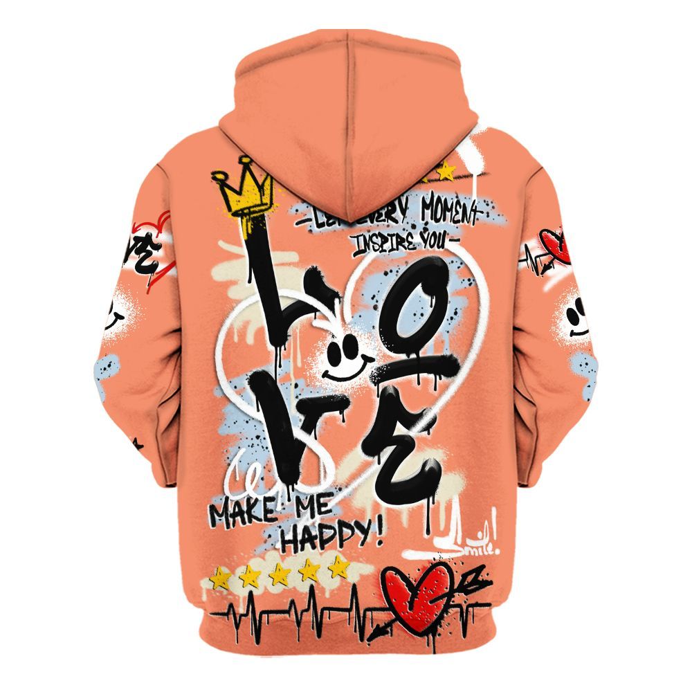 Hoodie To Match DJ Khaled Crimson Bliss 5s - Happy Love Beats Graffiti Streetwear All Over Print