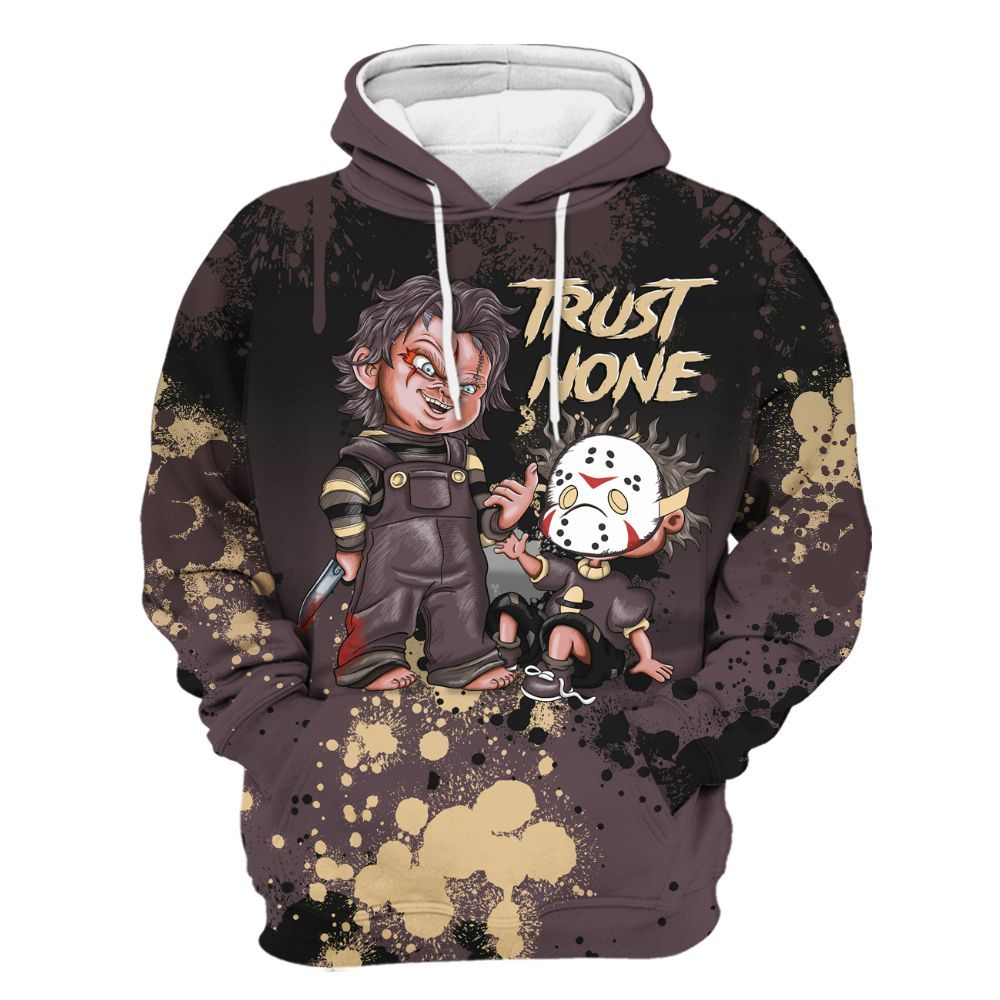 Hoodie To Match AMM Black 3s - Trust No One Scary All Over Print