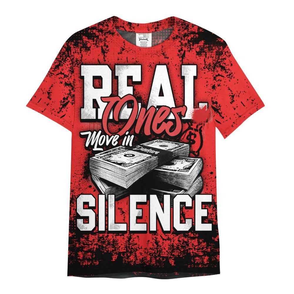 Shirt To Match Red Thunder 4s - Move In Silence Money Street Retro All Over Print