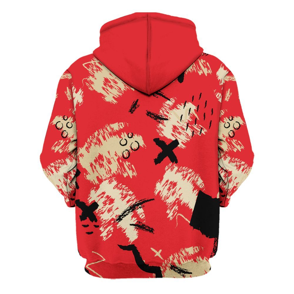 Hoodie To Match Prime 93 Fire Red - Hustle Grind Pray Retro All Over Print