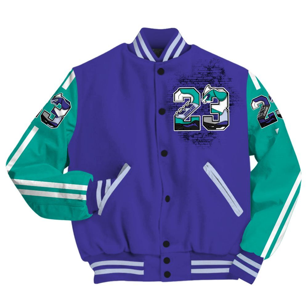 Varsity Jacket To Match Retro Grape 5s - Custom Name 23 5s All Over Print